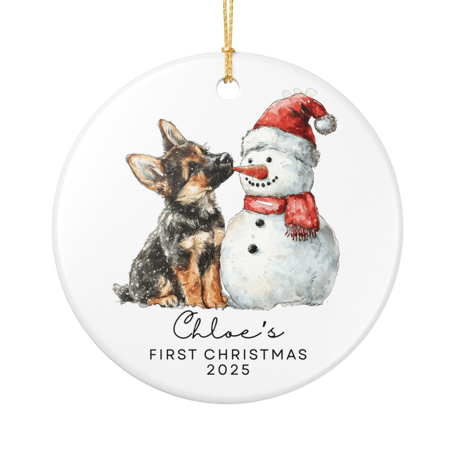 Puppy & Snowman Ornament