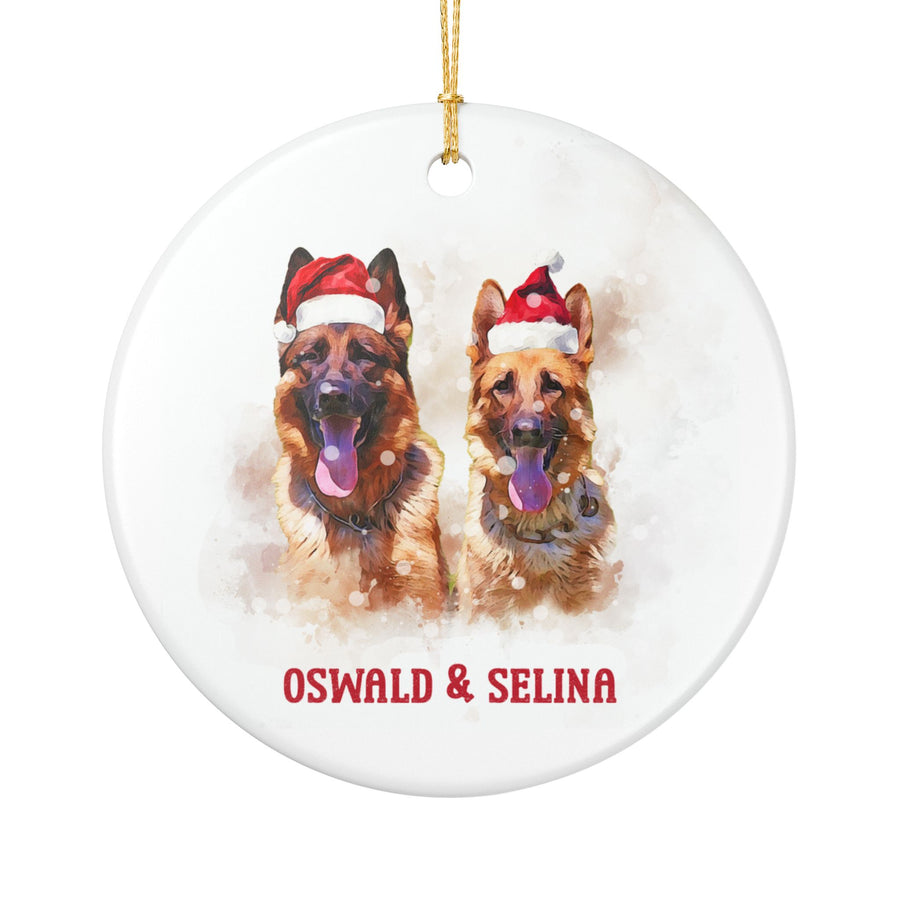Watercolor Portrait Snow Scene Ornament