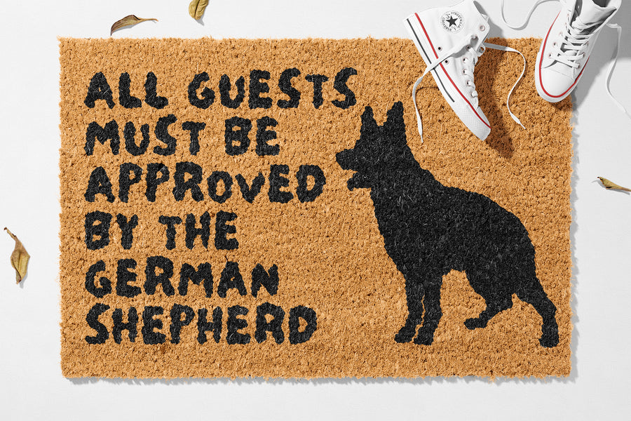 All Guests Must Be Approved by the German Shepherd - Doormat