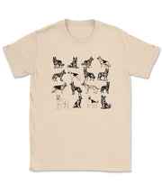 German Shepherd Vintage Drawings Grid T-Shirt