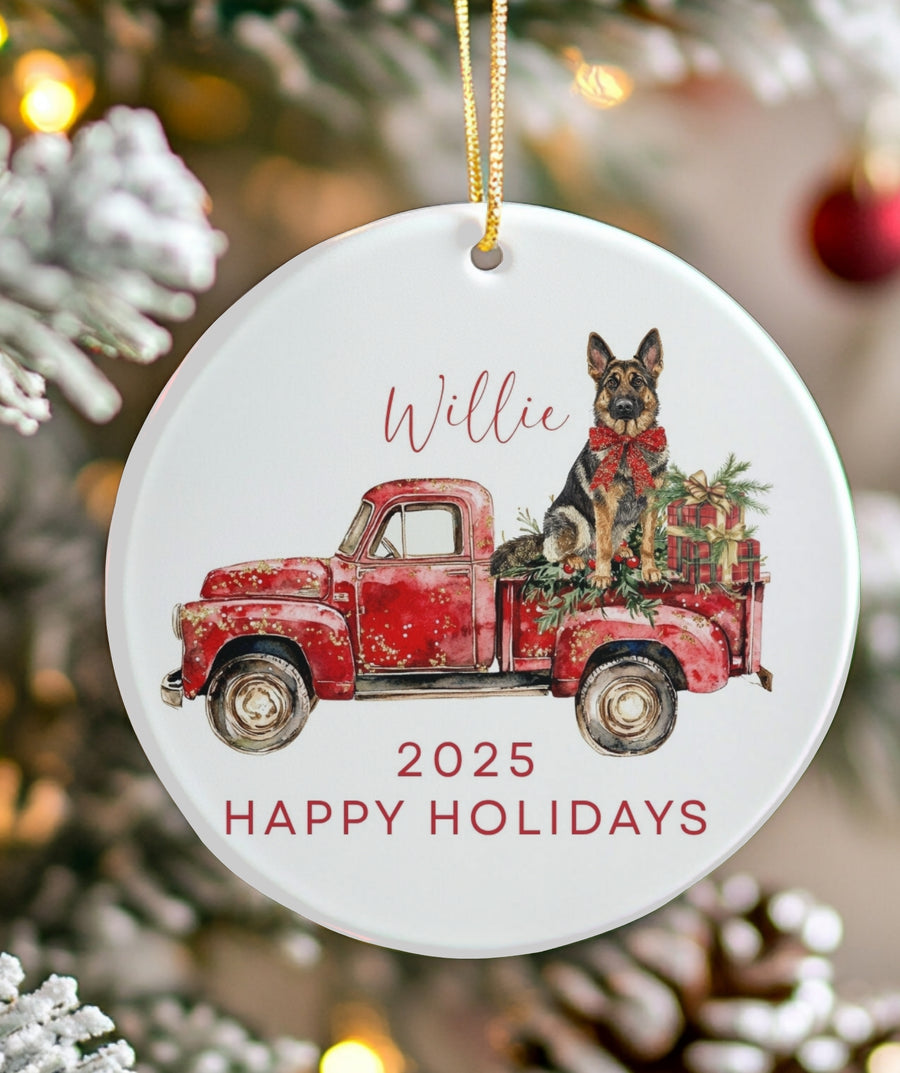 Red Truck Holiday Ornament