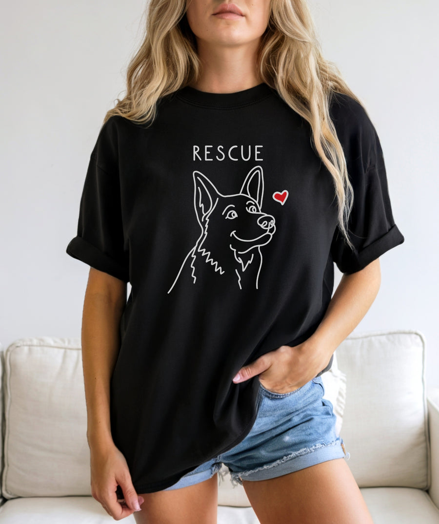 Rescue GSD with Heart T-Shirt