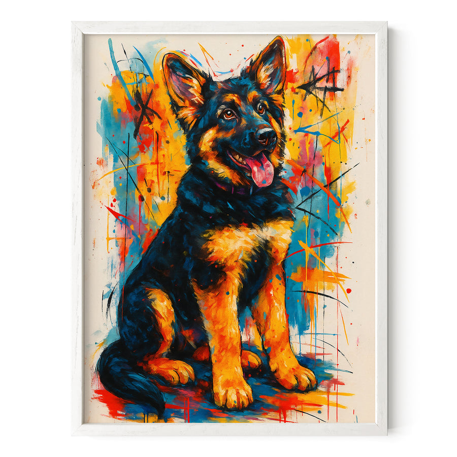 Abstract GSD Pet Portrait