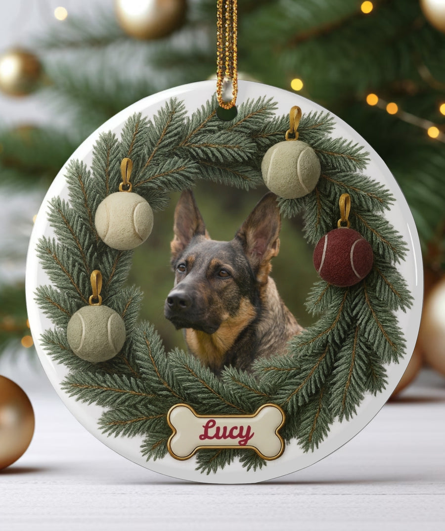 Tennis Ball Wreath Ornament