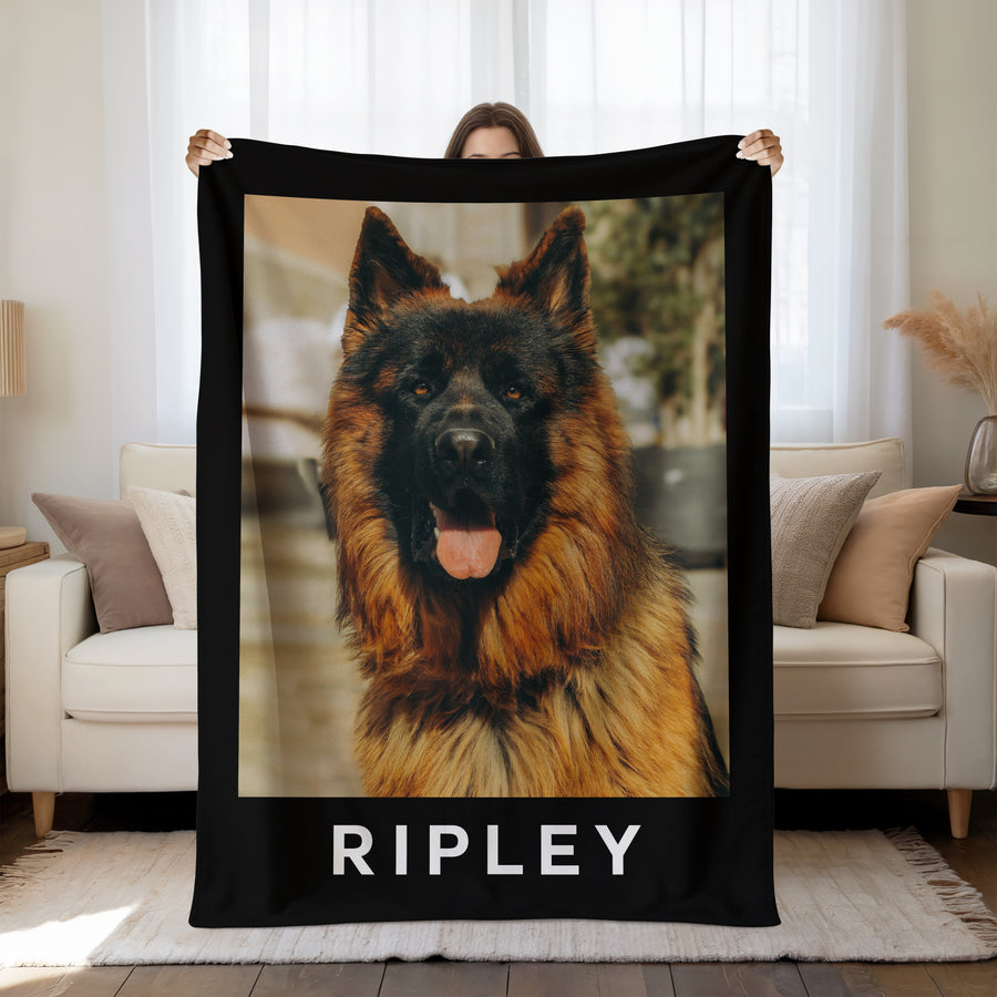 Custom German Shepherd 1 Photo Blanket – Sherpa (Heavyweight)