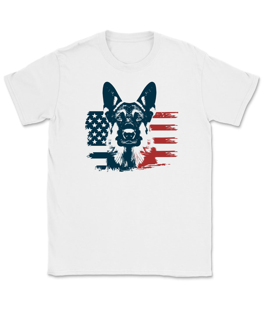 Flag Face German Shepherd T-Shirt