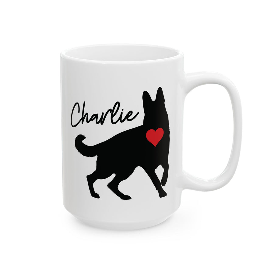 Custom GSD Silhouette Mug – Heart Edition