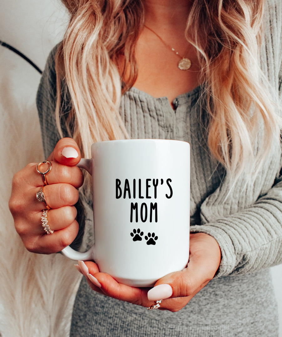 Custom GSD Name & Pawprints Mom Mug