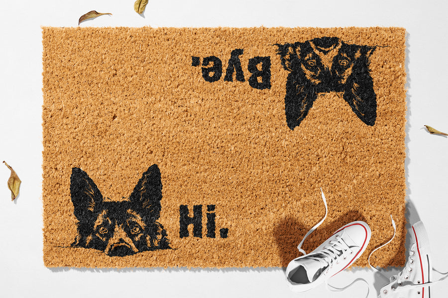 Hi. Bye. German Shepherd Doormat