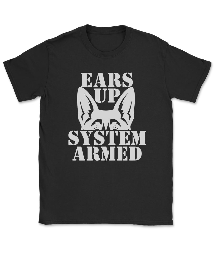 Ears Up System Armed German Shepherd T-Shirt