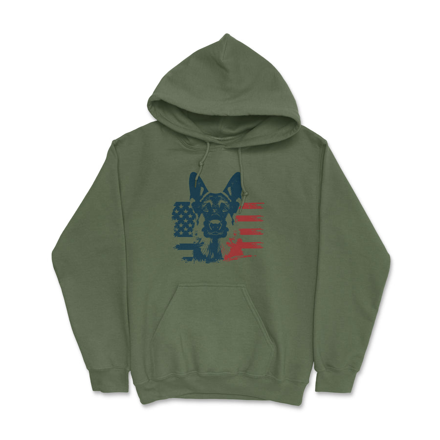 Flag Face German Shepherd Hoodie