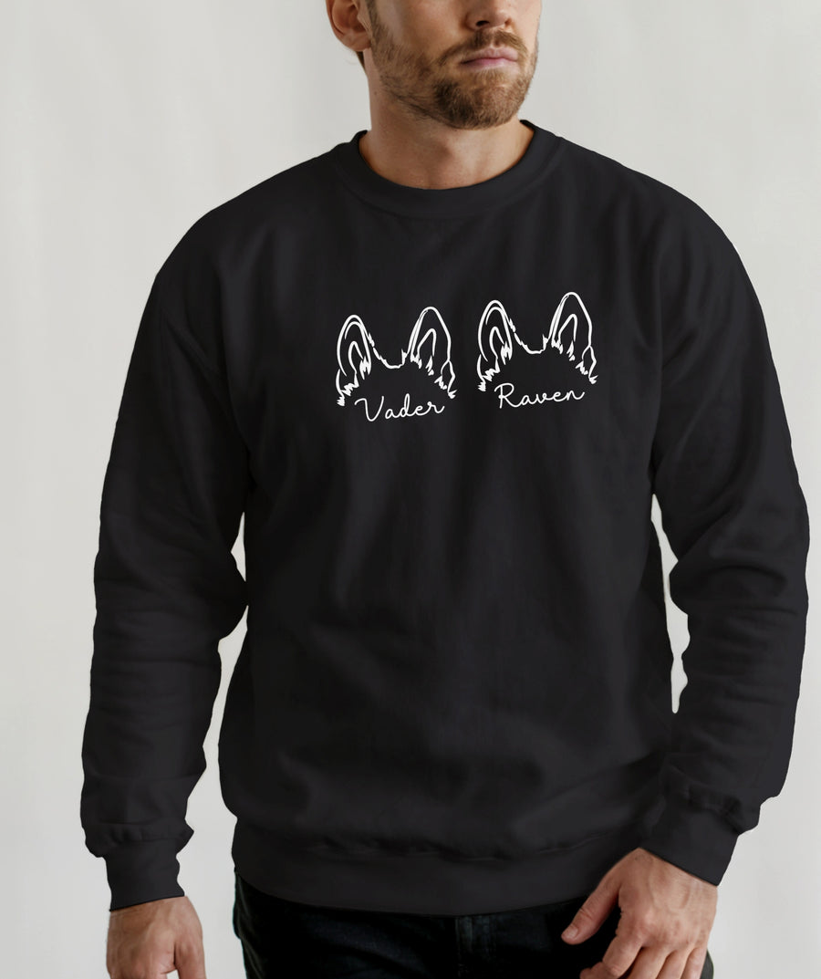 German Shepherd Ears & Name Sweatshirt