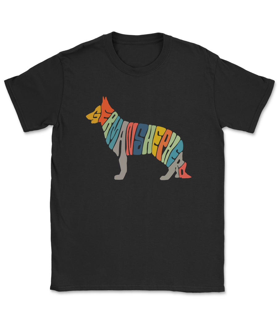 German Shepherd Color Letters T-Shirt