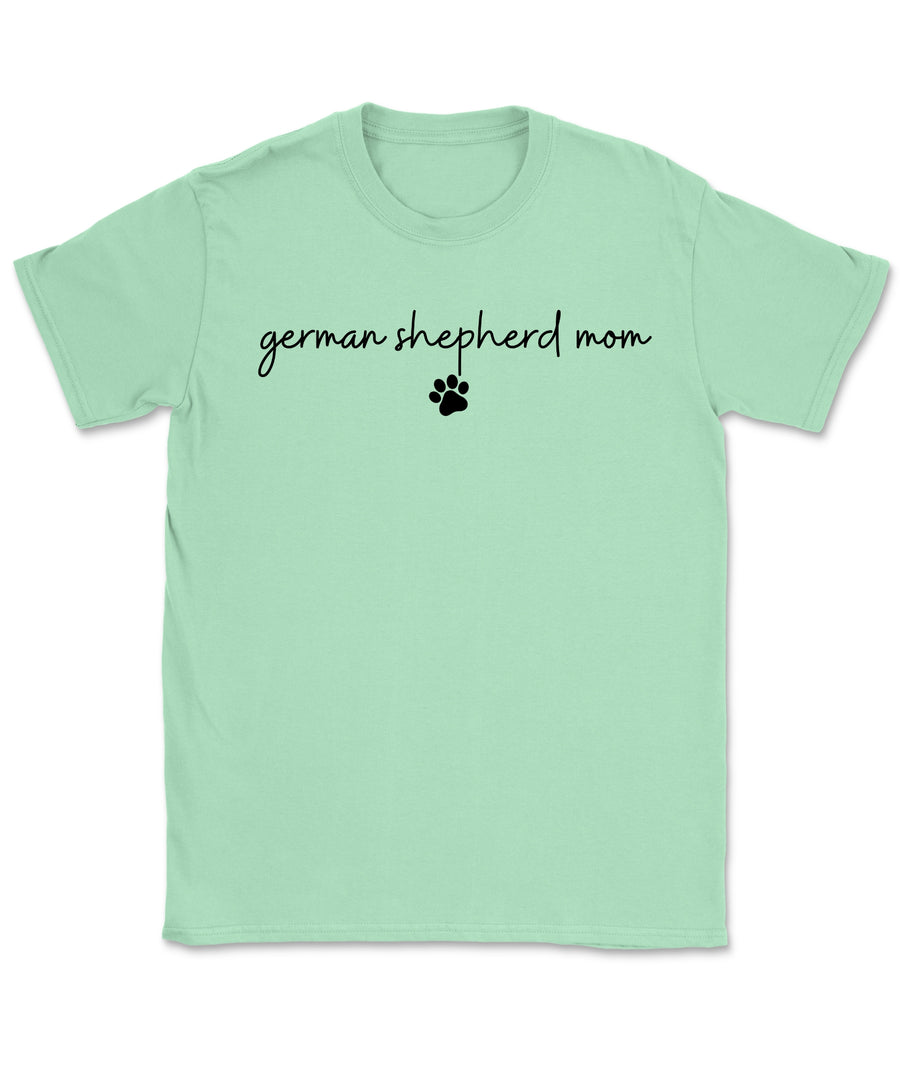 German Shepherd Mom with Pawprint T-Shirt