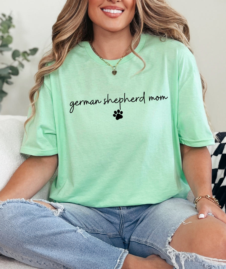 German Shepherd Mom with Pawprint T-Shirt