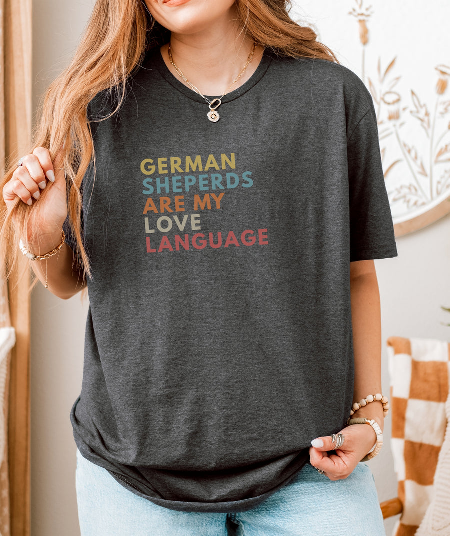 German Shepherd Love Language Tee – Autumn Edition