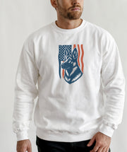 Patriotic German Shepherd Flag Face Sweatshirt
