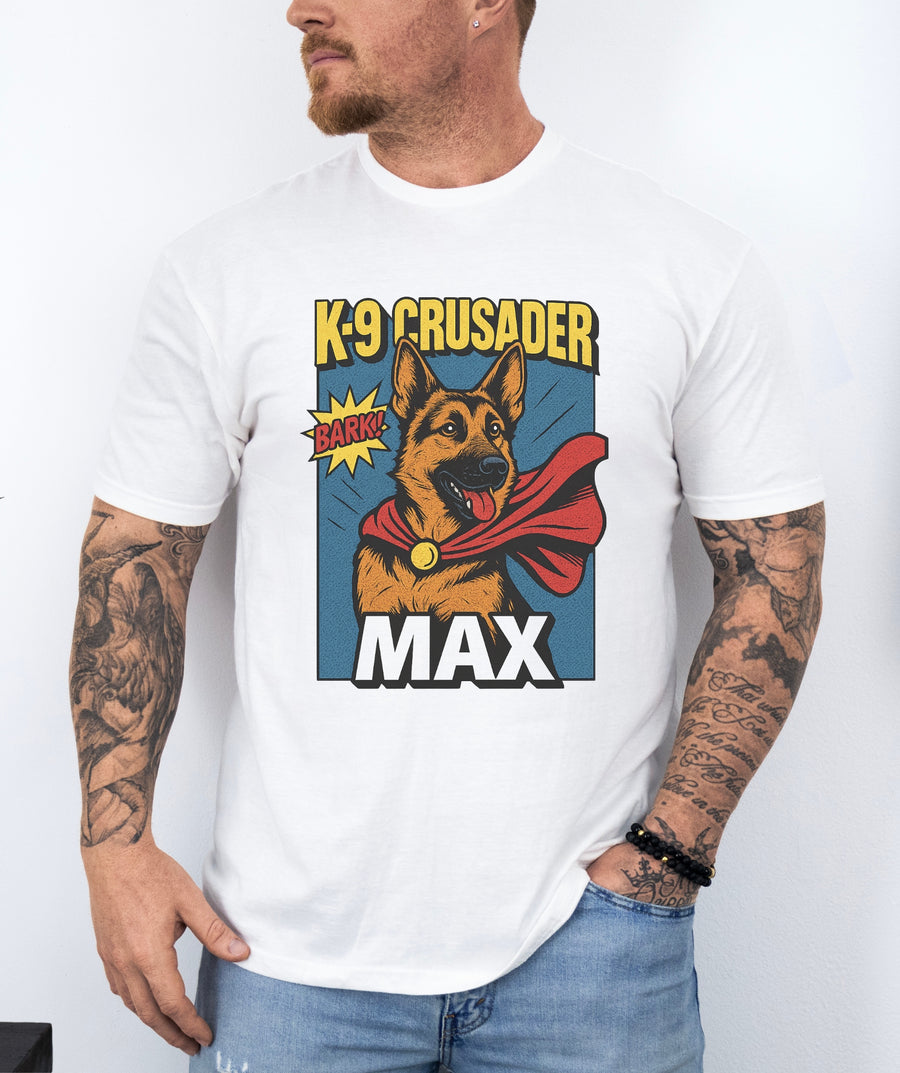 K-9 Crusader – Comic German Shepherd T-Shirt