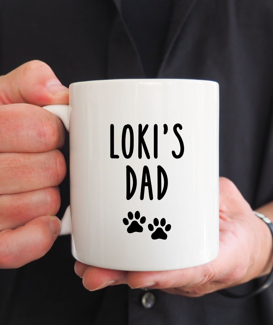 Custom GSD Name & Pawprints Dad Mug