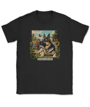 Vintage Stamp – GSD & Sunflowers T-Shirt