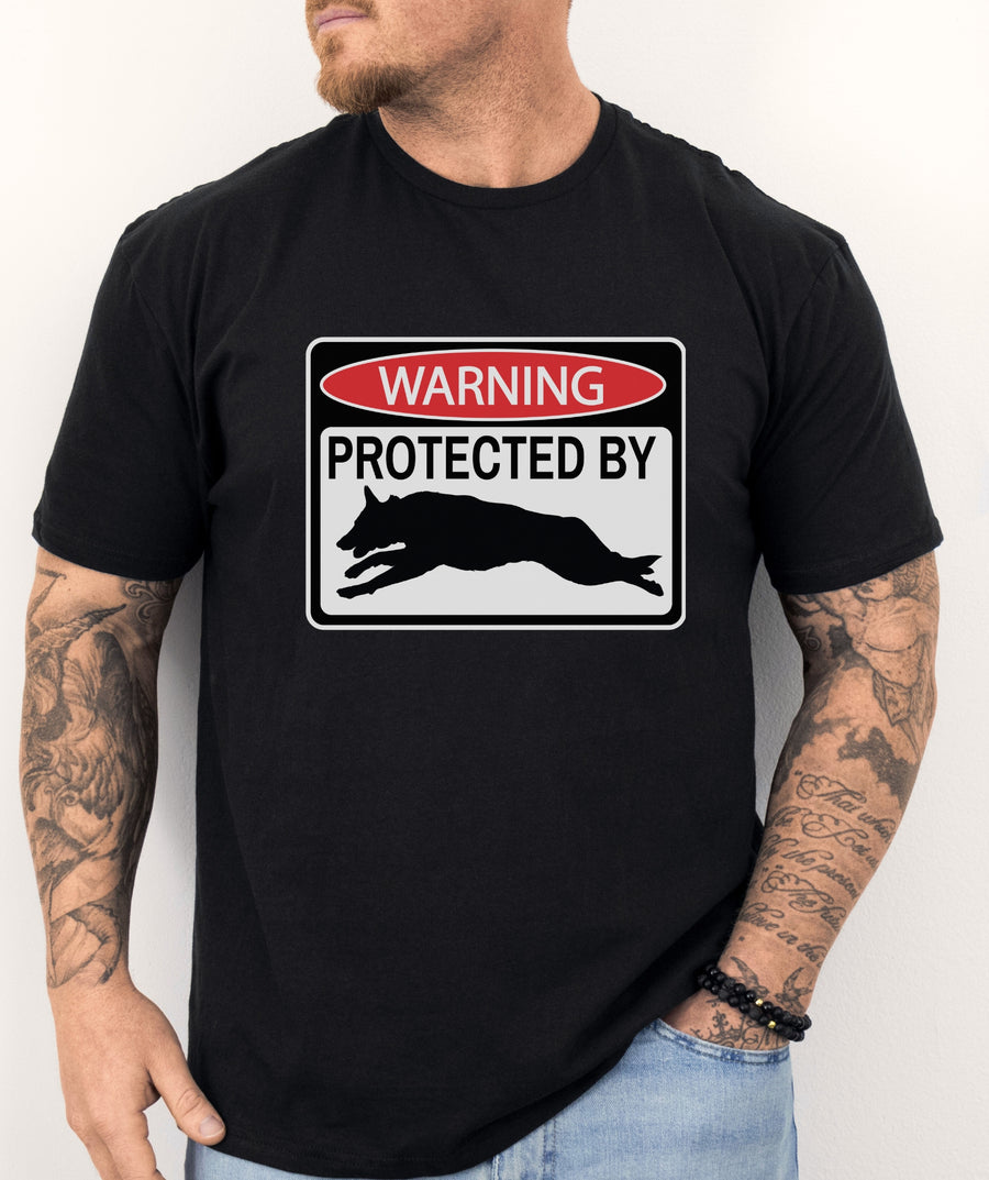 Warning Protected By German Shepherd T-Shirt