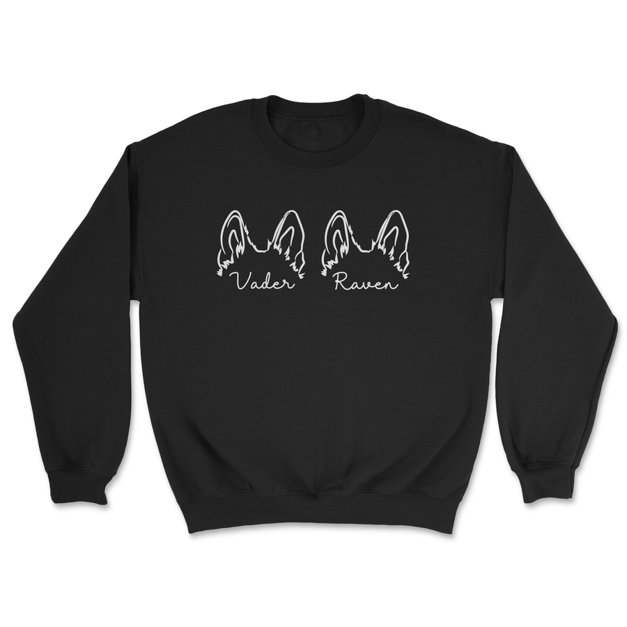 German Shepherd Ears & Name Sweatshirt