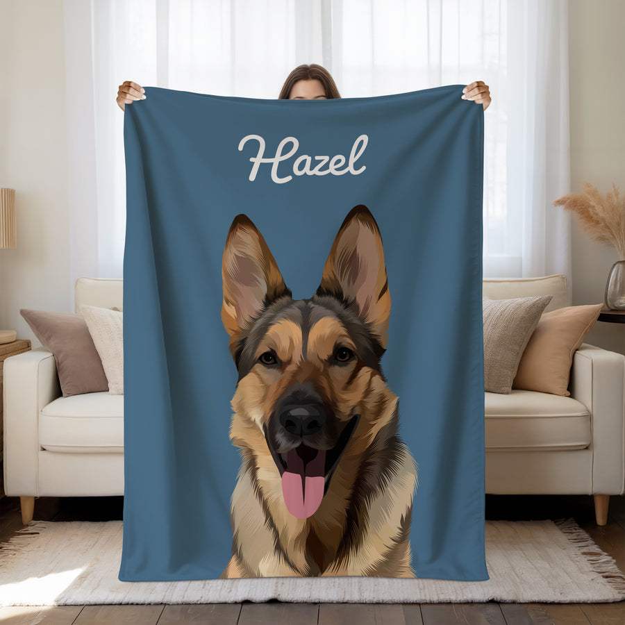 Custom German Shepherd Artwork Blanket