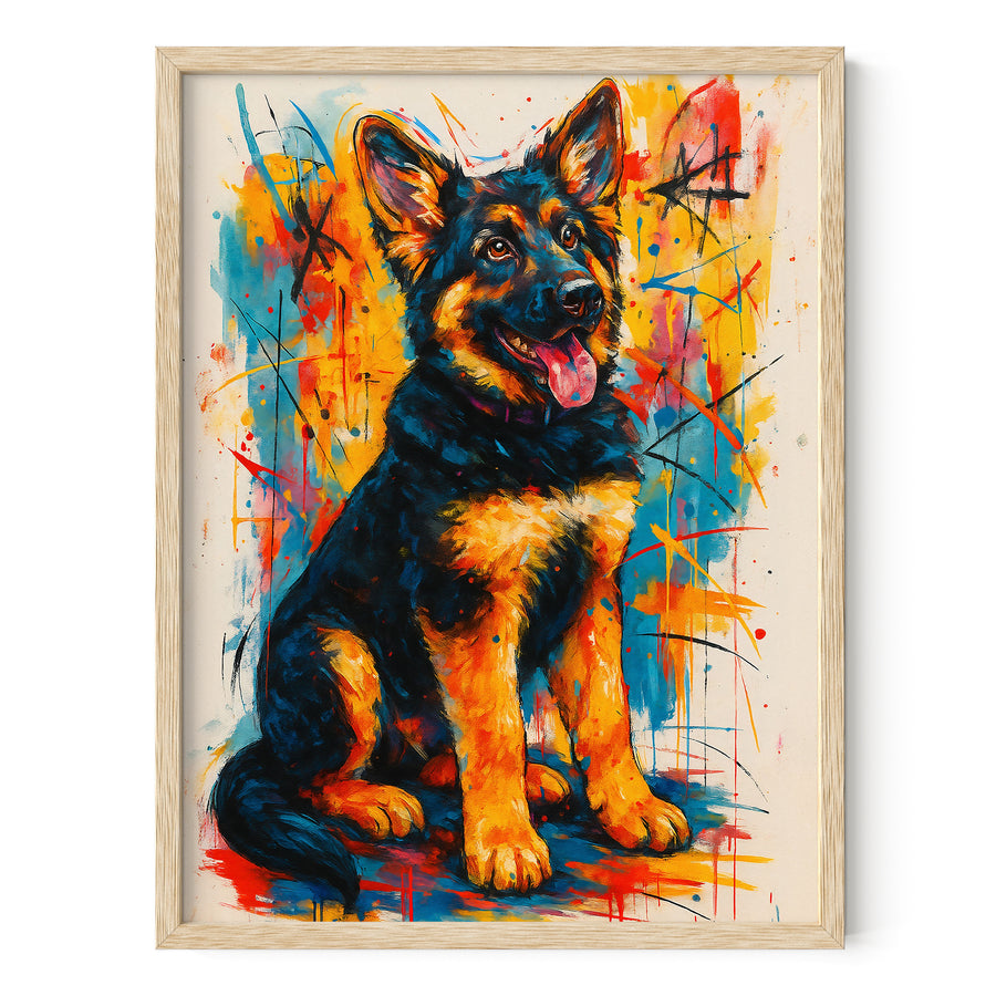 Abstract GSD Pet Portrait