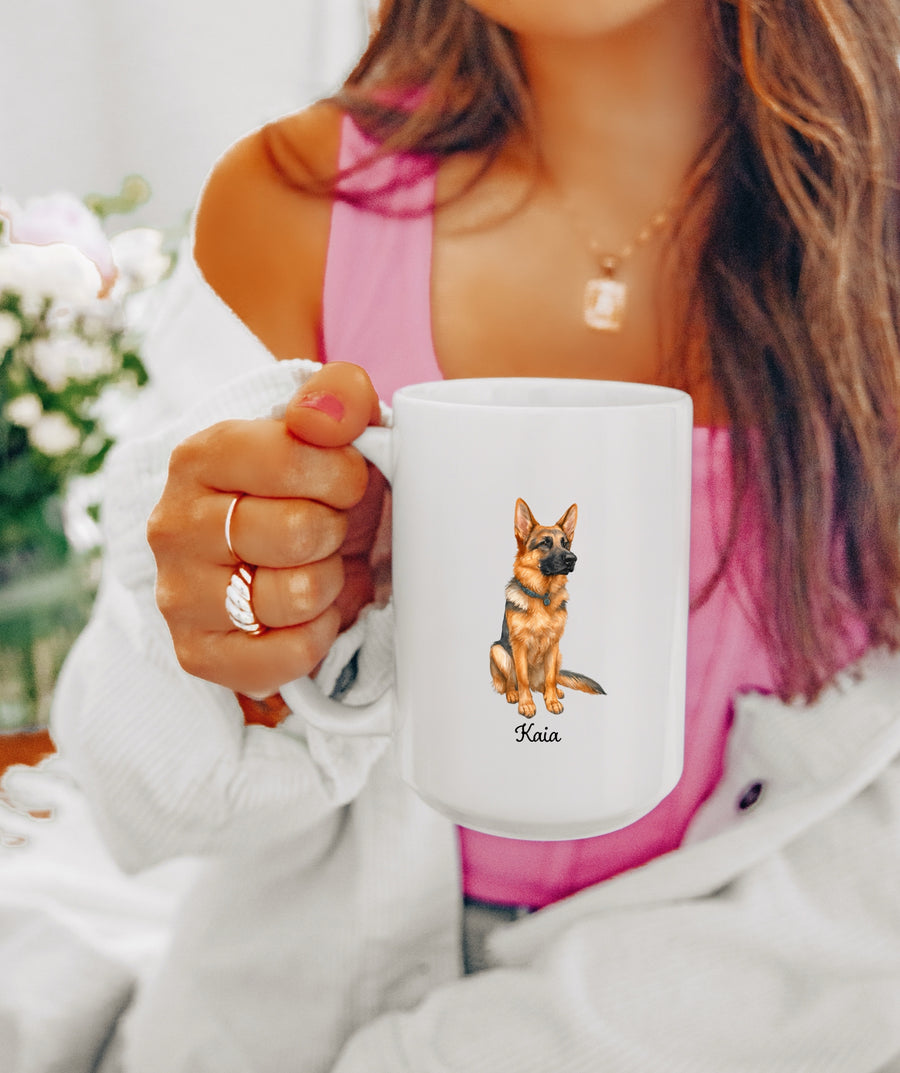 GSD Watercolor Portrait Mug